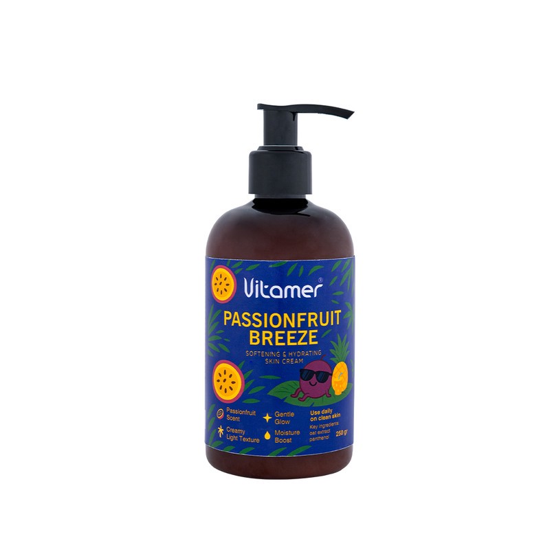 کرم مرطوبکننده و آبرسان بدن ویتامر مدل Passionfruit Breeze مناسب برای انواع پوست حجم 250 میلیلیتر